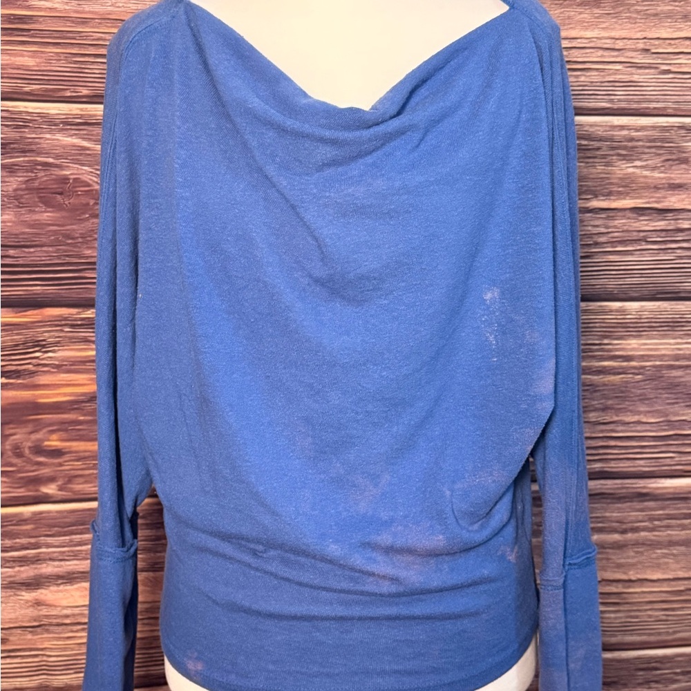 We The Free” Blue Long Sleeve Top
